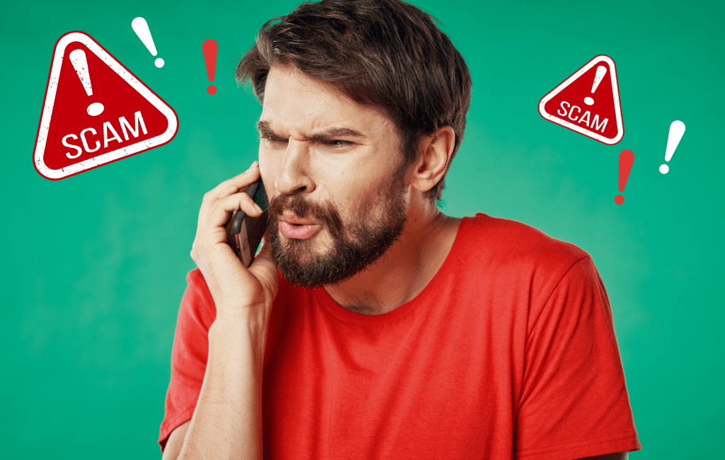 Man receiving a suspicious phone call representing ATO tax scams and the new verify call feature