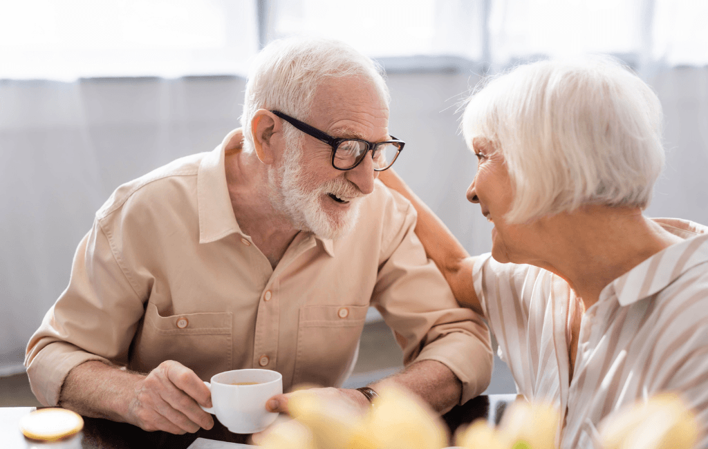 aged care cash flow planning showing couple discussing finances and property decisions